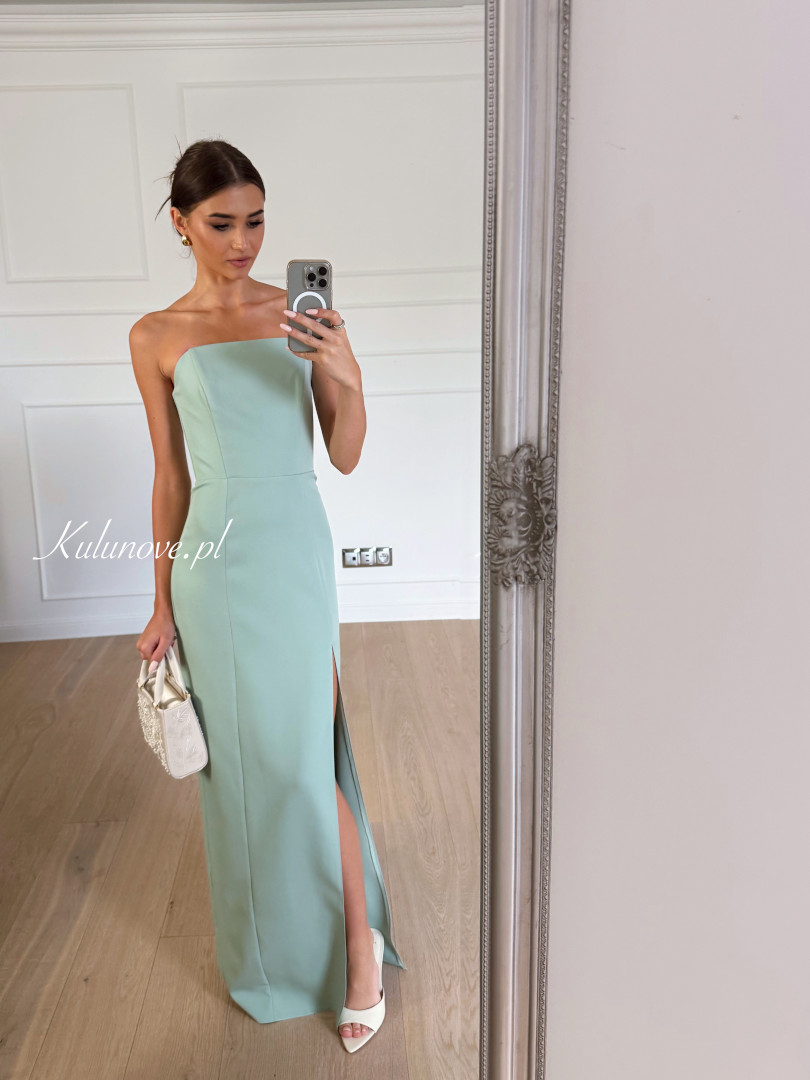 Emily - sage simple dress with simple corset neckline - Kulunove image 1