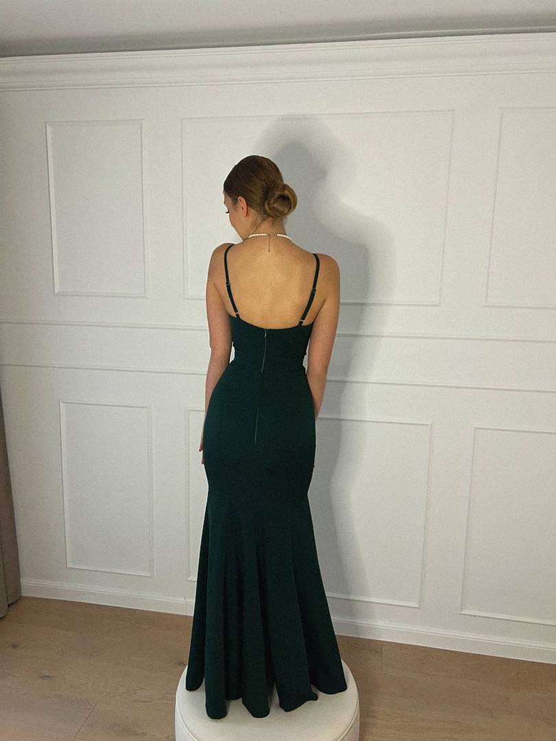 Andrea fish - bottle green fitted strapless dress - Kulunove image 2