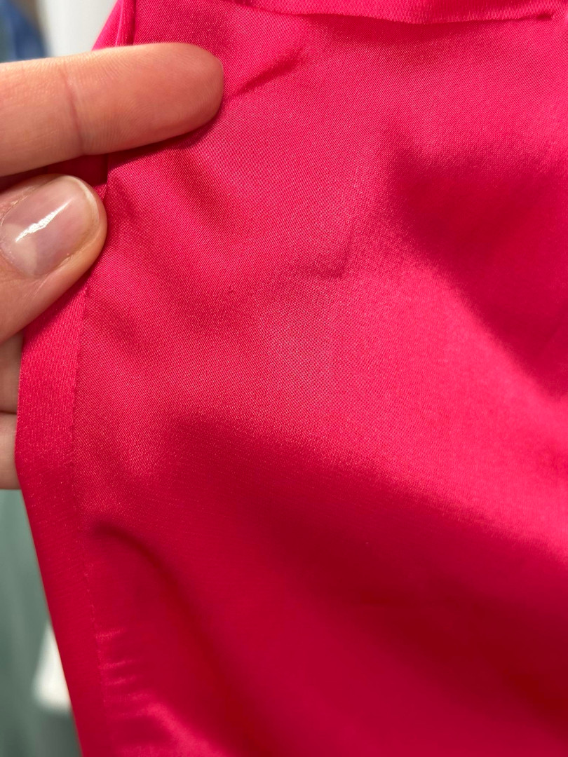 Chicago fuchsia - A334 satin one-shoulder dress with multiple ties - Kulunove image 4