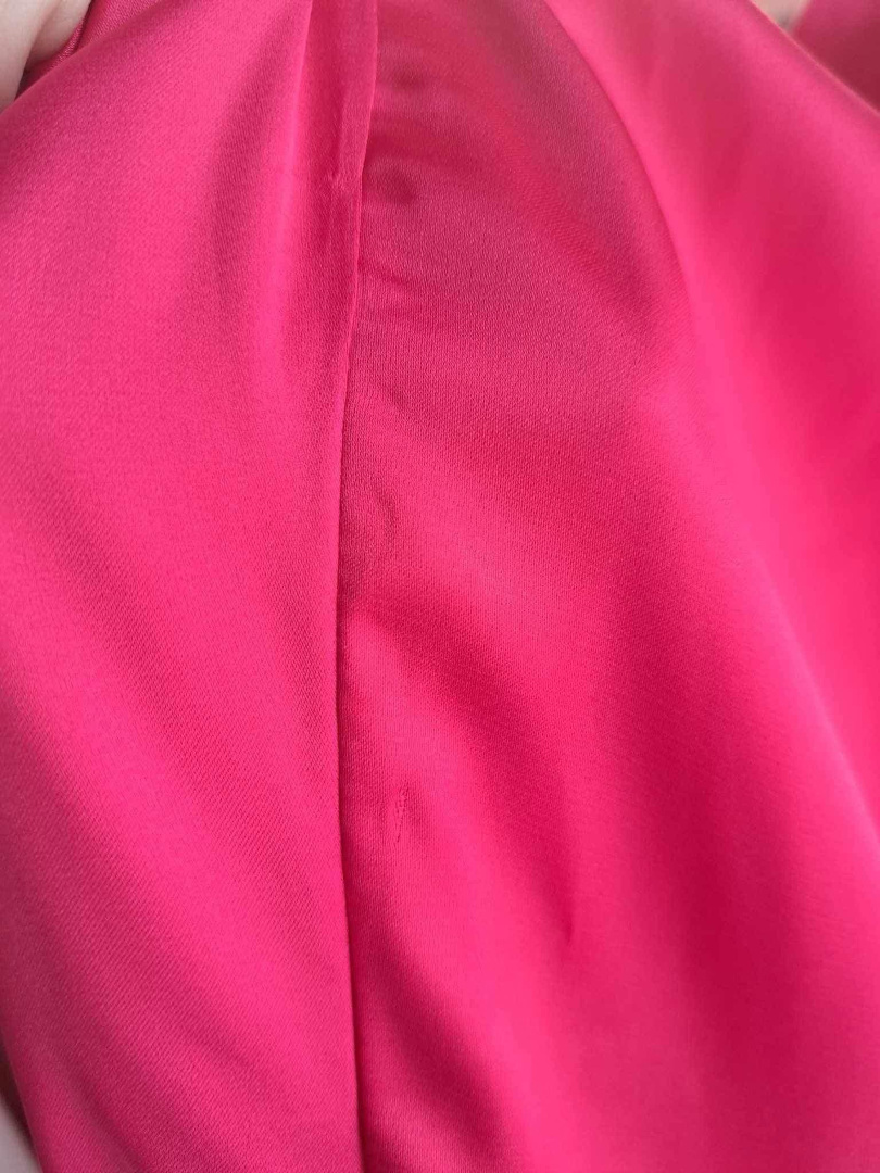 Chicago fuchsia -A194 satin one-shoulder dress with multiple ties - Kulunove image 2