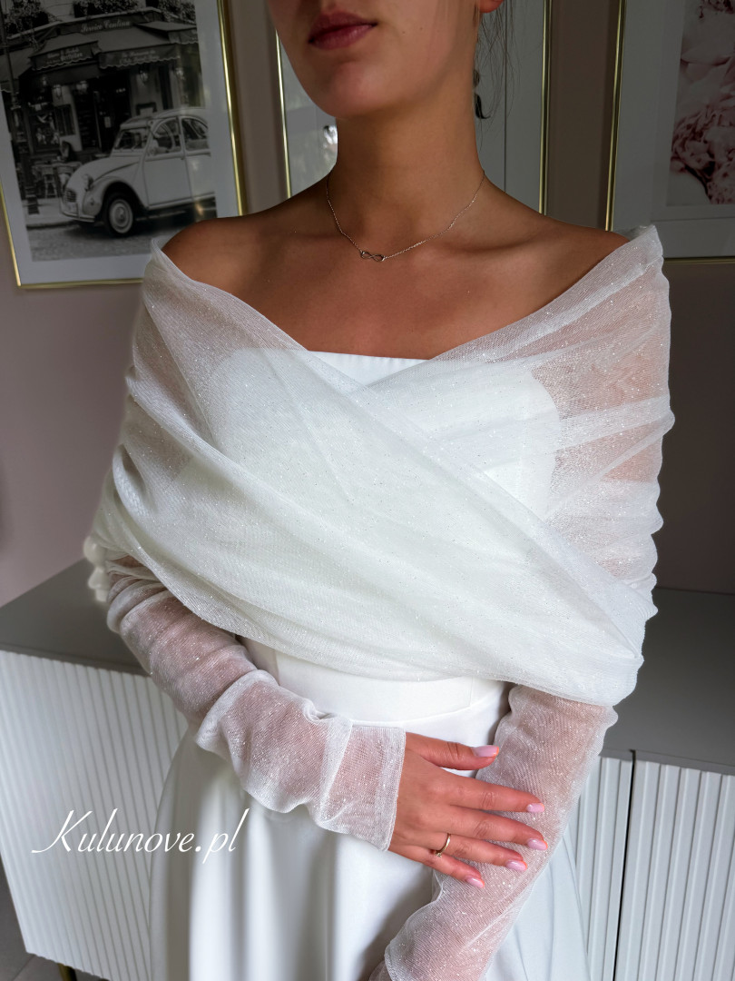 Chimney, tulle brocade ecru wedding etoll with extra sleeves - Kulunove image 3