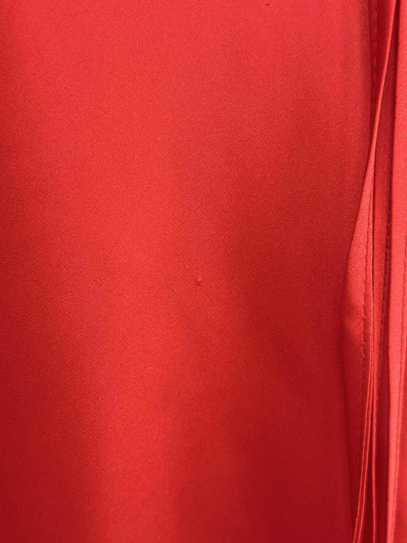 Barcelona A352- red satin midi dress with striking slit - Kulunove image 2