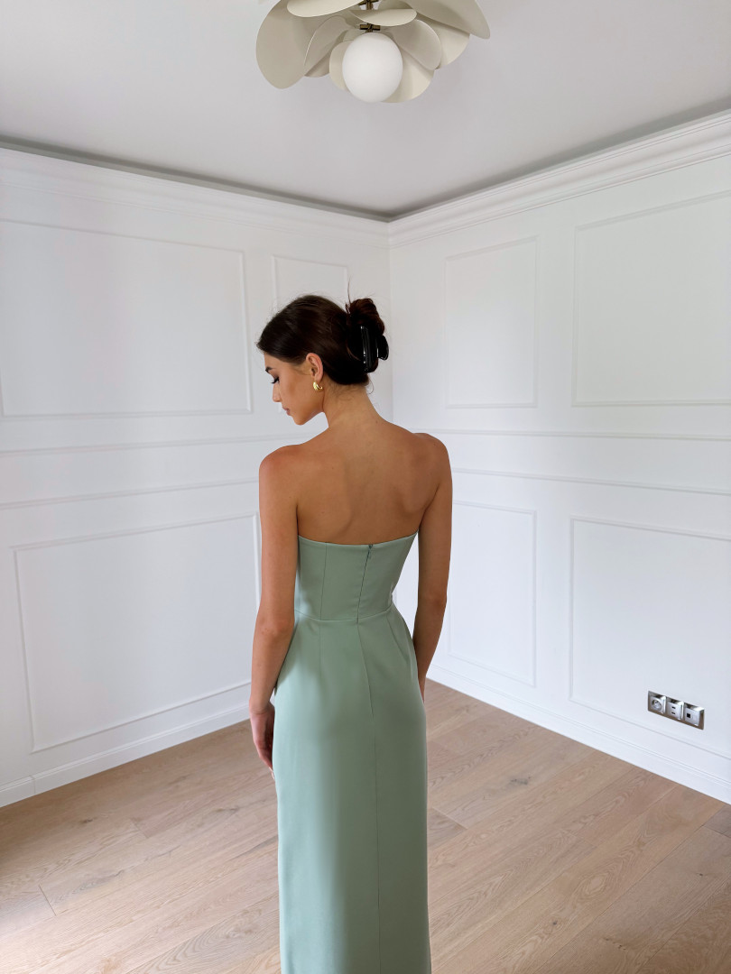 Emily - sage simple dress with simple corset neckline - Kulunove image 4