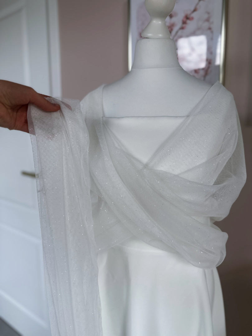 Chimney, tulle brocade ecru wedding etoll with extra sleeves - Kulunove image 3