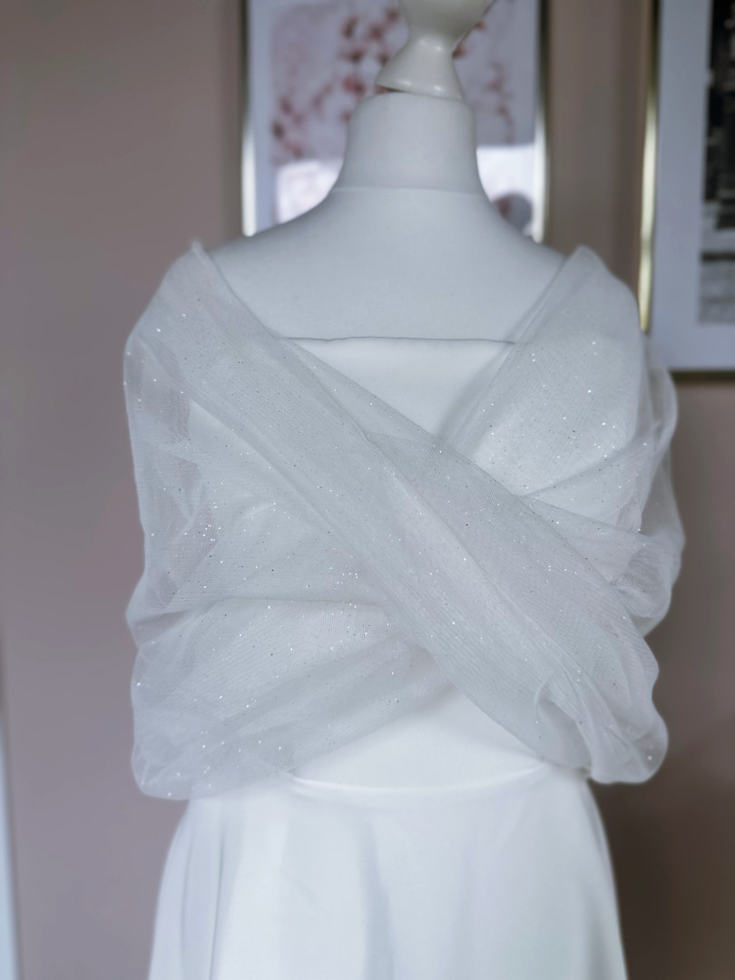 Chimney, tulle brocade ecru wedding etoll with extra sleeves - Kulunove image 1