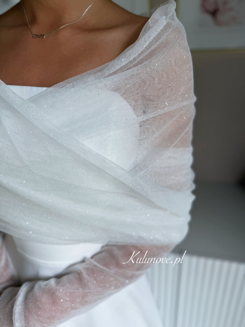 Chimney, tulle brocade ecru wedding etoll with extra sleeves - Kulunove image 2