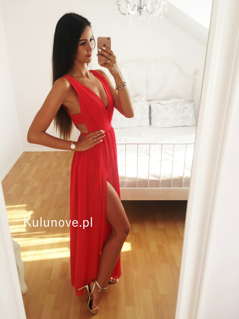 Paris maxi red - simple and airy dress - Kulunove image 2