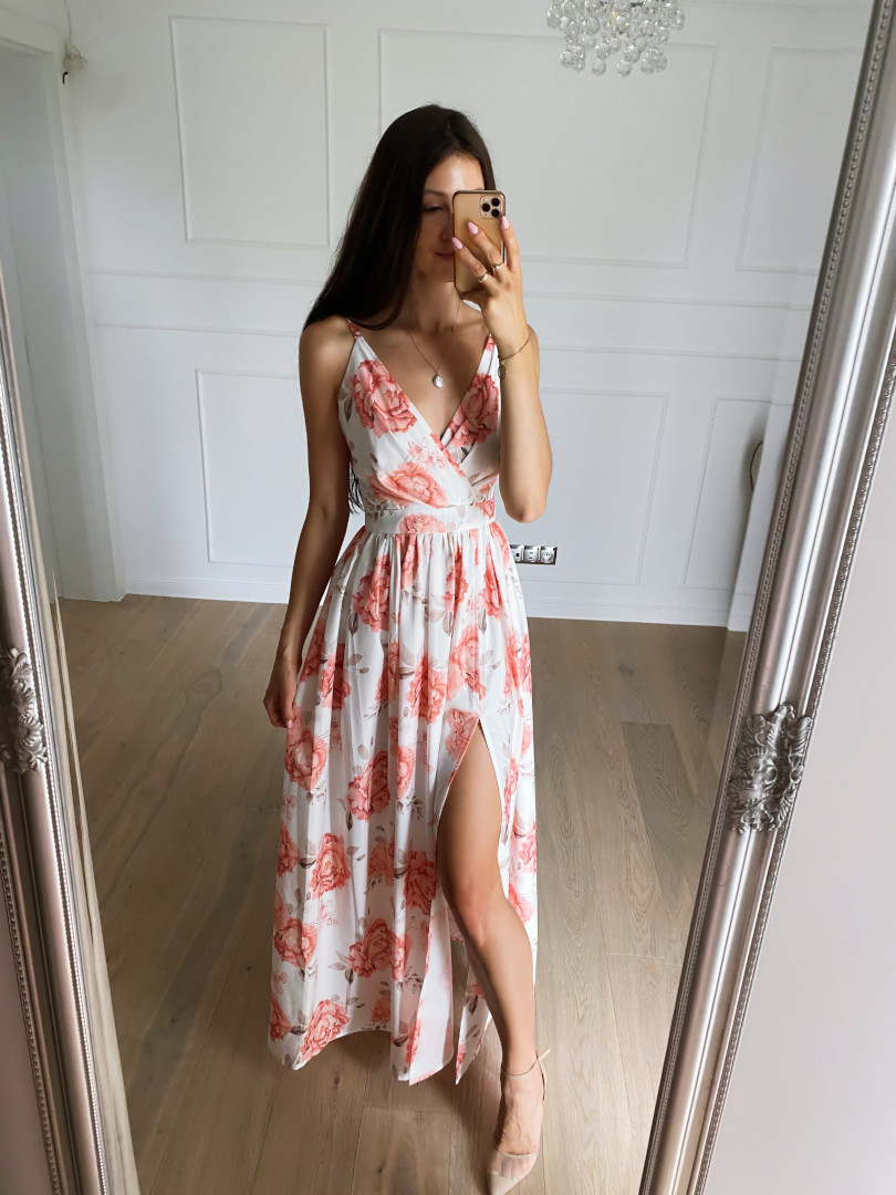 Flowers orange - long summer dress in orange peonies - Kulunove image 4