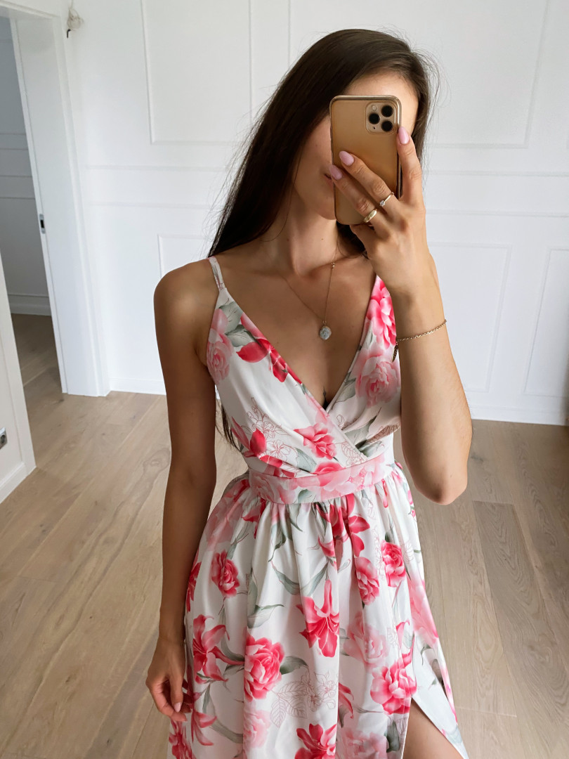 Flowers pink - long summer dress in pink lilies - Kulunove image 3