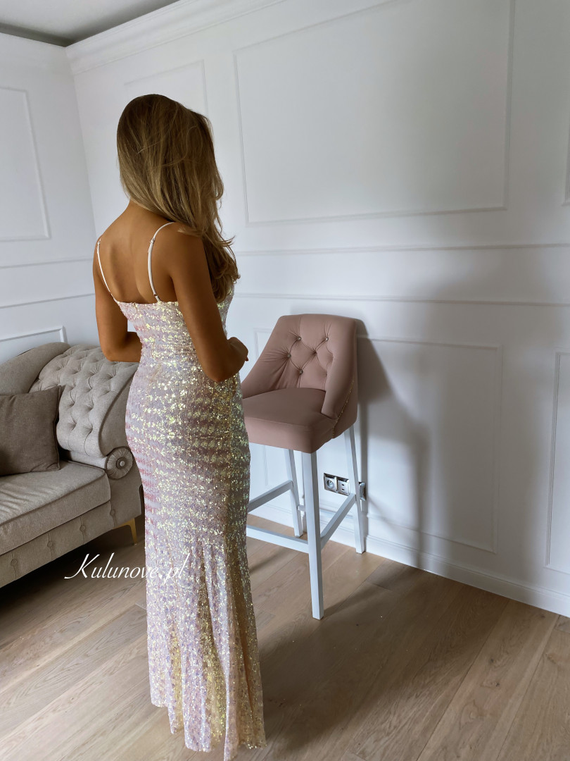 Miranda rose gold - layered maxi dress with pleats - Kulunove image 2