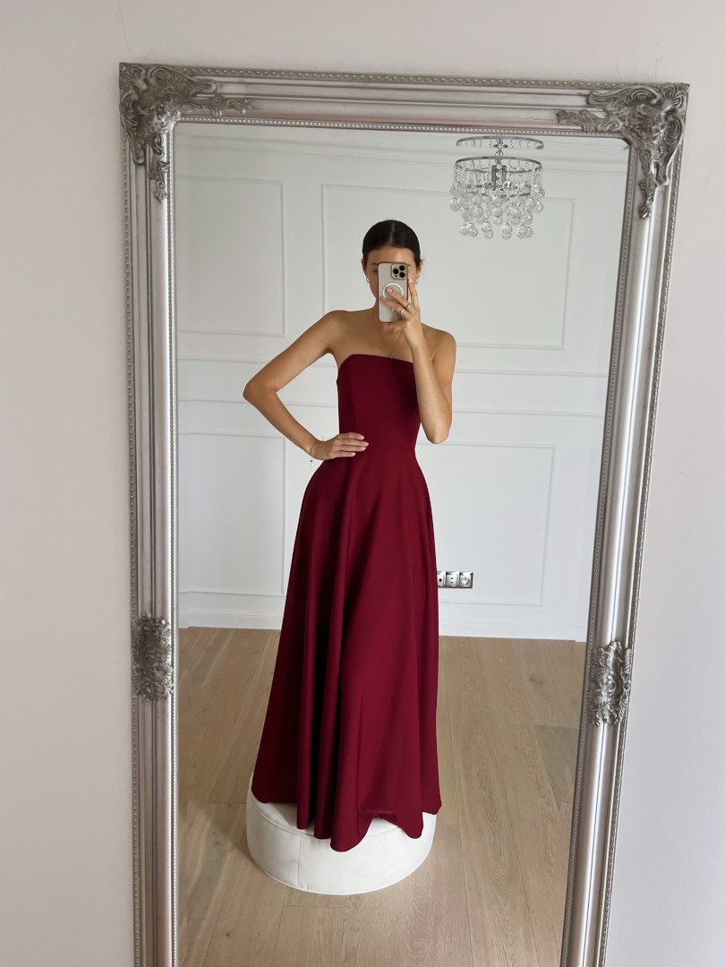 Hannah - maroon fitted corset dress - Kulunove image 3