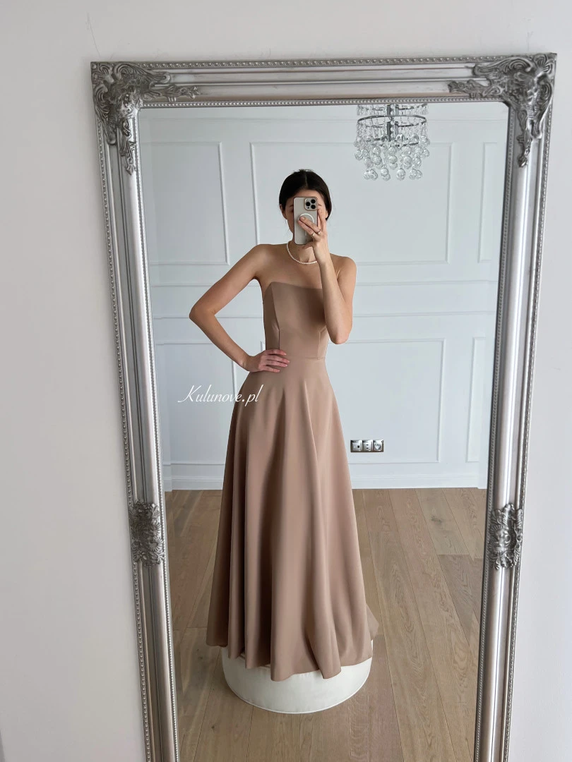 Beige color maxi dress best sale