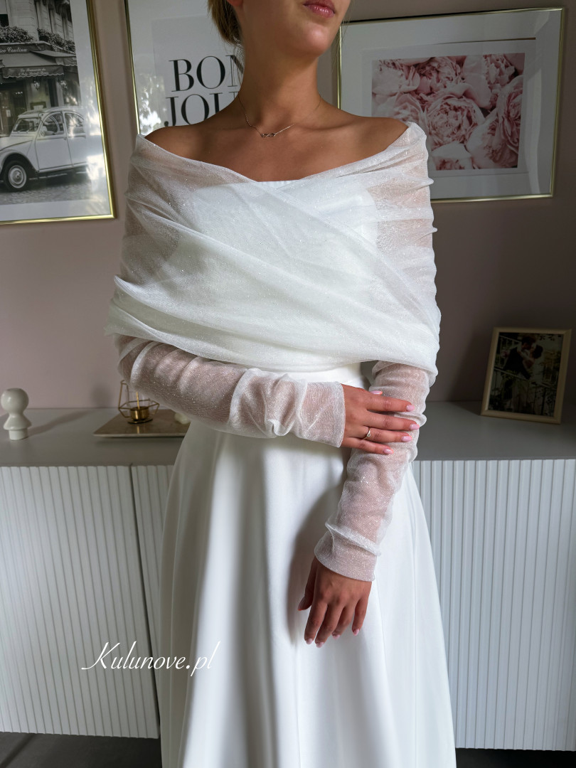 Chimney, tulle brocade ecru wedding etoll with extra sleeves - Kulunove image 1