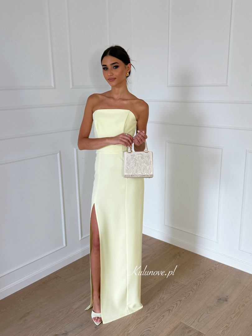 Emily - buttery simple corset dress with leg slit - Kulunove image 1