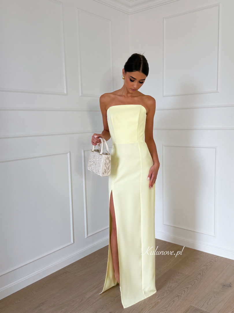 Emily - buttery simple corset dress with leg slit - Kulunove image 2