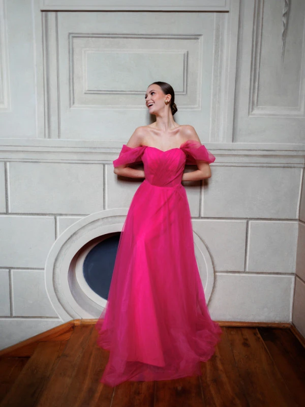 Fuchsia tulle dress best sale