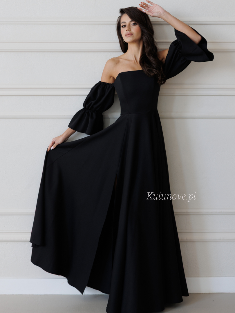 Seniorita - black long black Spanish dress with open shoulders - Kulunove image 1